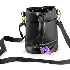 Großer Leckerlibeutel mit integriertem Kotbeutelspender, schwarz