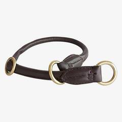 Zugstopp-Halsband aus Leder Student • coffee