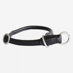 Zugstopp-Halsband aus Leder Student • pure black
