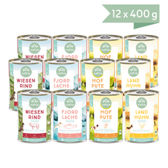 naftie Bio Hundefutter Nassfutter Mischpaket "weniger Fleisch"