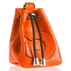 Leckerlibeutel aus Leder WALLY in orange