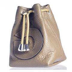 Leckerlibeutel aus Leder WALLY in taupe