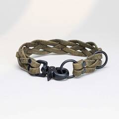 Hundehalsband aus Korkleder geflochten • vegan • Pedro oliv