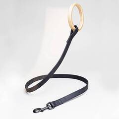 Hundeleine Korkleder mit Griff • Telma All Black