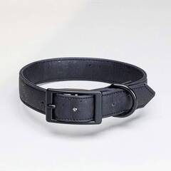 Korkleder-Halsband, verstellbar • Bento All Black • schwarz