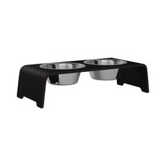 dogBar® M-small - Eiche dunkel mit Edelstahl