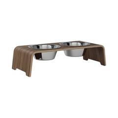 dogBar® M-small - Nussbaum mit Edelstahl