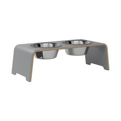 dogBar® M - HPL grau mit Edelstahl