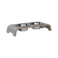 dogBar® S - HPL grau mit Edelstahl