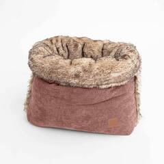 Hunde Kuschelnest SNUGGLE altrosa • Cord meets Faux Fur