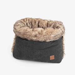 Hunde Kuschelnest SNUGGLE dunkelgrau • Cord meets Faux Fur