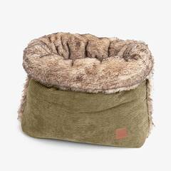 Hunde Kuschelnest SNUGGLE khaki • Cord meets Faux Fur