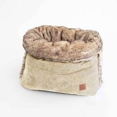 Hunde Kuschelnest SNUGGLE sand • Cord meets Faux Fur