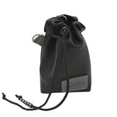 Leckerlibeutel Kunstleder schwarz mit Umhängegurt • BLACK STEEL