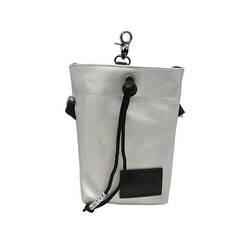 Leckerlibeutel Kunstleder silber mit Umhängegurt • SILVER