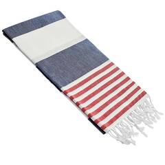 Leichte Hundedecke aus Baumwolle, blau-weiß-rot