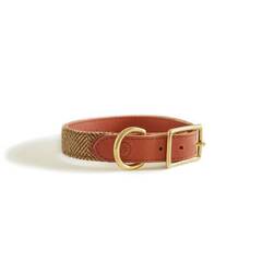 Hundehalsband Leder & Tweed braun "Beech"