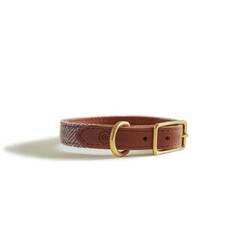 Hundehalsband Leder & Tweed violett "Hollyhock"