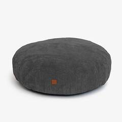 Rundes Hundekissen Cord grau • Roi Charcoal
