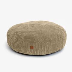 Rundes Hundekissen Cord hellbraun • Roi Khaki