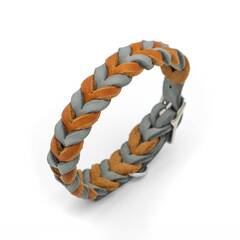 Halsband "Bicolor" aus Fettleder, Farben frei wählbar