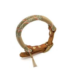 "DESERT GOLD" | Tauhalsband aus Kletterseil mit Leder Adapter