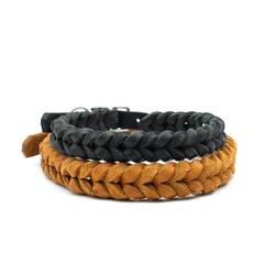 Halsband "Lissabon" aus Fettleder, Farben frei wählbar