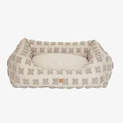 Design Hundebett 100% Baumwolle taupe • Kingston FLOWERS
