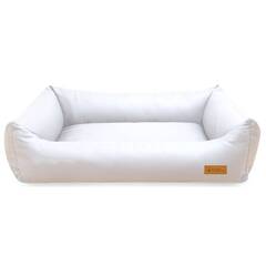 Hundebett orthopädisch • Kunstleder weiß • FAMOUS