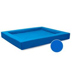 Orthopädisches Hundebett • Kunstleder blau • COMPACT