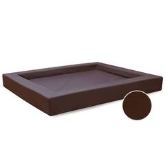 Orthopädisches Hundebett • Kunstleder braun • COMPACT