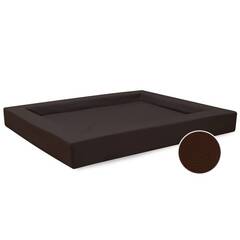 Orthopädisches Hundebett • Kunstleder dunkelbraun • COMPACT