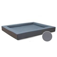 Orthopädisches Hundebett • Kunstleder grau • COMPACT