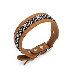 Verstellbares Halsband aus Fettleder und Tau Shadowline