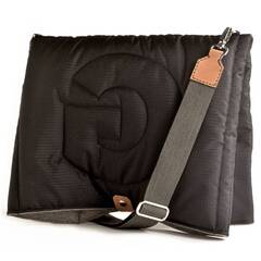 Hunde-Reisedecke FANNY mit Gurt • schwarz | greige