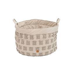 Hundekörbchen mit umklappbarem Rand, Baumwolle • Louis Flowers taupe