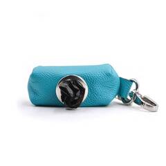 Kotbeutelspender aus Leder ‘Zamperl' türkis