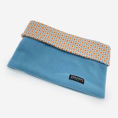 Wende-Loop für Hunde • Polarfleece • Retro Stars hellblau