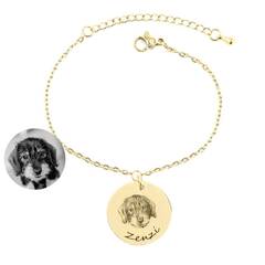 Armband mit Hundeportrait nach Foto • gold