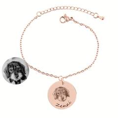 Armband mit Hundeportrait nach Foto • roségold