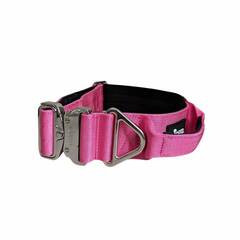 Breites Tactical Halsband mit Griff • gepolstert • Raspberry