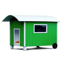 Große Hundehütte mit Vordach, konfigurierbar • Modell 'Bauwagen'