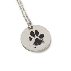 Halskette mit Anhänger • Pfotenabdruck nach Foto • silber