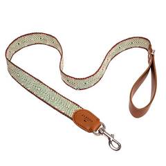 Hundeleine aus Baumwolle und Apfelleder, 130cm • Aponi Green