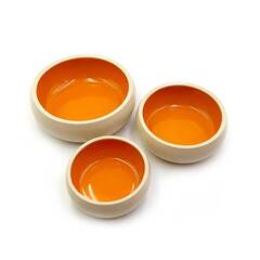 Standfester Keramik-Hundenapf • beige | orange