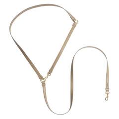 Vegane Hundeleine aus Apfelleder, beige • Kombileine CLASSY SAND GOLD