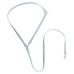 Vegane Hundeleine aus Apfelleder, blau • Kombileine CLASSY ICE SILVER