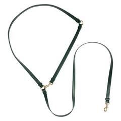 Vegane Hundeleine aus Apfelleder, grün • Kombileine CLASSY DARK GREEN GOLD
