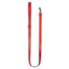 Vegane Hundeleine aus Apfelleder, rot • Cityleine CLASSY SUNSET SILVER