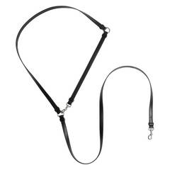 Vegane Hundeleine aus Apfelleder, schwarz • Kombileine CLASSY COAL SILVER